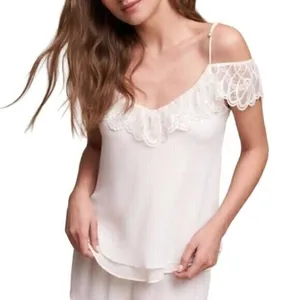 Flora Nikrooz UO Cami Top‎ XS Cream Lace Semi Sheer Coquette Feminine Fairy NEW thumbnail 1