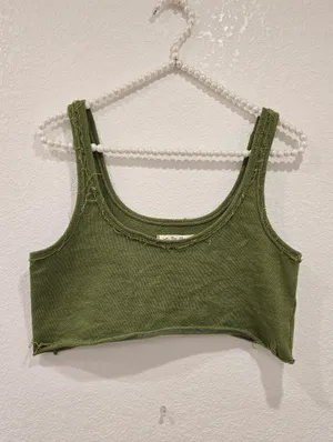 Free People We The Free Crop Top Green XS thumbnail 4