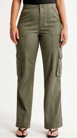 Abercrombie Army Green Cargo Pants thumbnail 1