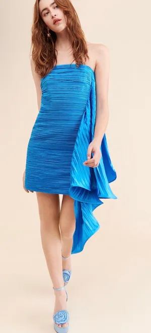 Amur Strapless Blue Midi Dress thumbnail 1