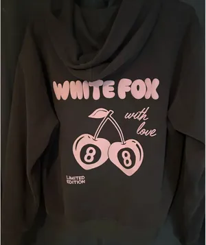 White fox hoodie Gray thumbnail 2