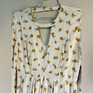 Free People Teagan Floral Mini Dress Cut Out Yellow Floral Bell Sleeve Boho 10 thumbnail 4