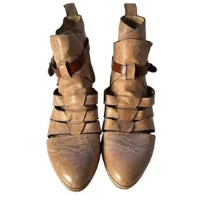 STEVEN‎ By Steve Madden Cut Out Ankle Boots Distressed leather Women's Size 38 thumbnail 5