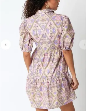 Multicolored collared dress Purple Size M thumbnail 3