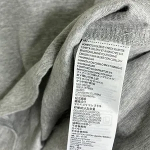 Kirkland Signature Gray 3/4 Sleeve V- Neck Slub Tee 100% Cotton NWT Womens Small thumbnail 5