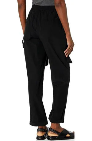 Steve Madden Kat Pants Black Edgy Utility Cargo Gothic Hiking Traveling Joggers thumbnail 2