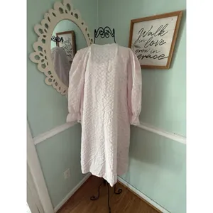 Vtg Carriage‎ Court Nightgown Womens Large Pink Lace Ruffle Long Sleeve Set thumbnail 9
