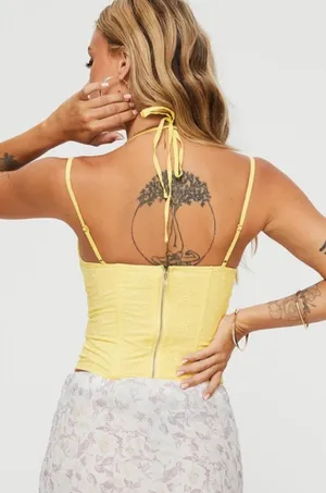 Princess Polly Luvan Lace Corset Top Yellow thumbnail 2