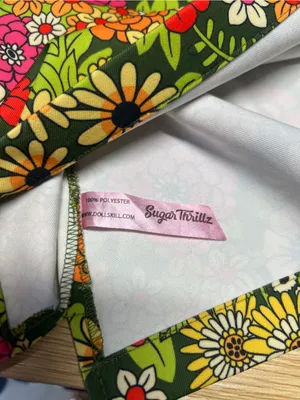Sugar Thrillz Modern Love Floral Mini Skirt Green Retro 70s XS thumbnail 8