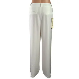 NEW Perfect Corset Women's White High Rise Wide Leg Straight Trousers Pants S thumbnail 3