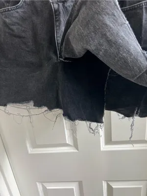 H&M Black Washed Denim Skirt thumbnail 3