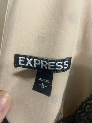 Express Beige Camisole with Black Lace Trim thumbnail 2