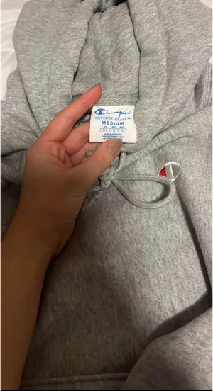Medium gray champion hoodie thumbnail 2
