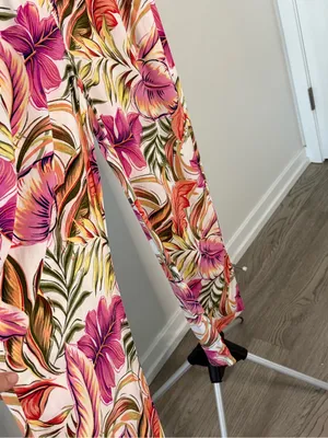 CeCe Tropical Floral Wide Leg Pull-On Pants – XS thumbnail 3