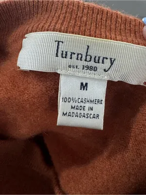 Turnbury brand Orange 100%‎ cashmere sweater thumbnail 2