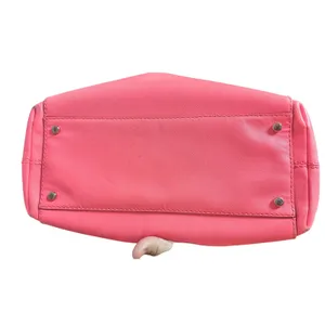 Kate Spade Coral Pink Canvas Purse Satchel Storybook Lining thumbnail 8