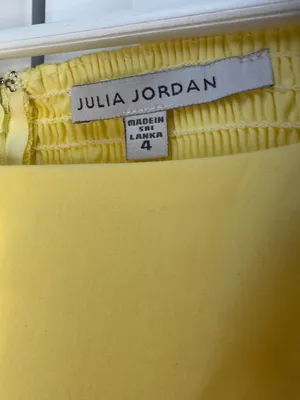 NWT Julia Jordan Drop Waist 100% Cotton Poplin Yellow Mini Dress US 4 thumbnail 10