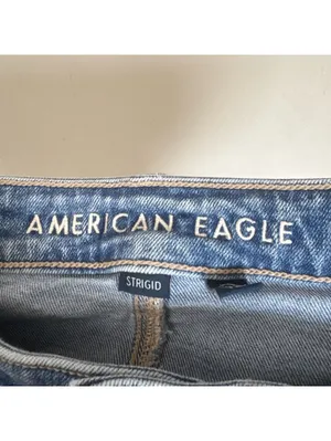 American Eagle Mom Jeans Womens 2 Short Distressed High Rise Rigid Blue Denim thumbnail 6