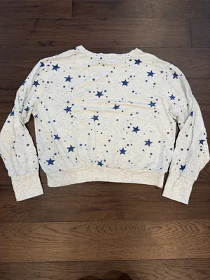 Love by GAP Light Gray Sweatshirt with Navy Stars Size Large - C60-029 thumbnail 7