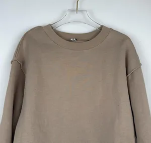 Amazhiyu Cropped Sweatshirt Long Sleeves Pullover Fleece Crop Top Medium Tan thumbnail 4