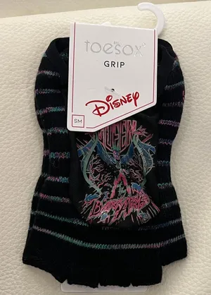 Disney Black ToeSox with Colorful Stripes thumbnail 1