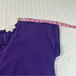 Pinch 100% Cotton Purple V-Neck Mini Dress With Pockets thumbnail 9