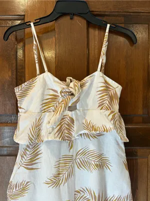 Billabong x Sincerely Jules Twist Flirt Palm Print Jumpsuit Size Small Tie Front thumbnail 4