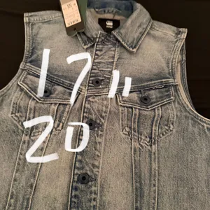 G-Star Raw Denim Vest Womens S‎ Blue Slim Denim Vest WMN Sun Faded Sleeveless thumbnail 10