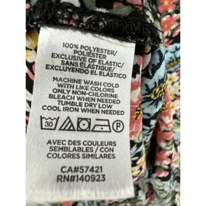Loft Women Blouse Black Floral Ruffle Sheer Size Medium Dark Feminine‎ Smocked thumbnail 7