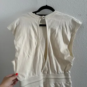 Free People Throw and Go Short Sleeve Shortsie in Sea Salt Size Small thumbnail 6