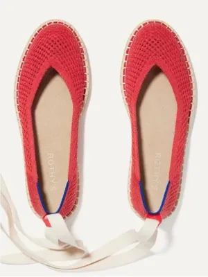NWOT Rothy’s Red Hemp Espadrille Ballet Flats Size 11 thumbnail 1