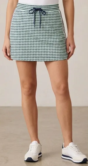 Lady Hagen Size XS‎ Green Navy Geometric Print Athletic Golf Mini Skirt Stripe thumbnail 1