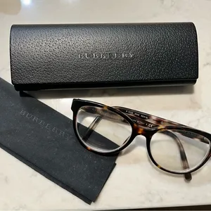 Burberry Tan Brown Eyeglass Frame & Case EUC thumbnail 1