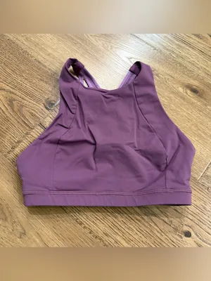 Lululemon Free To Be Serene Bra High Neck Vintage Plum / Jubilee Size 4 thumbnail 3