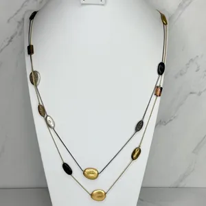 Chico's Double Strand Mixed Metal Station Statement Necklace ✨ thumbnail 1