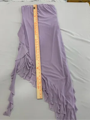 Hello Molly Social Status Strapless Mesh Frill Midi Dress‎ Lilac Medium thumbnail 8