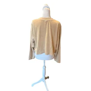 & Other Stories Terry Cotton Boxy Crewneck Sweatshirt Beige Womens Size Medium thumbnail 4