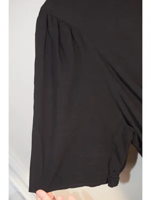 Old Navy Black Shift Dress Size XL Tall –Short Sleeve Keyhole Back Smocked Waist thumbnail 5