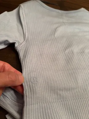 Lululemon ebb Light Blue Long-Sleeve Crop Top - Women's Stretch Shirt thumbnail 8
