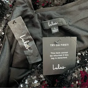 NWT Lulus Shimmering Nights Black Sequin Sleeveless Midi Dress LARGE‎ thumbnail 10
