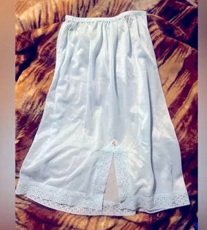 Small light blue silky skirt slip thumbnail 1