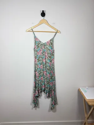 Ariat Camo Floral Asymmetrical Handkerchief Hem Tank Dress Rayon Small thumbnail 5