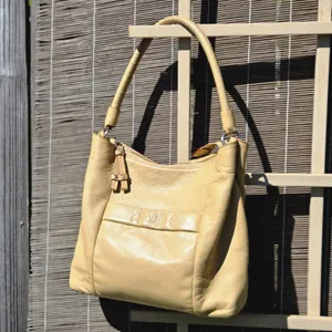 Kate Spade Cream Leather Soft Neutral Hobo Boho Casual Shoulder Purse Bag thumbnail 2