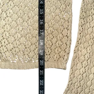 Abercrombie & Fitch Vintage Ramie Cotton Blend Knit Crochet Cardigan LARGE Y2K thumbnail 6