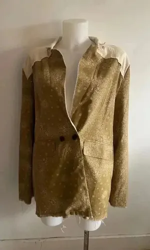 Women's POL Brown and White Paisley Blazer Size L Cowgirl Western‎ Wear EUC thumbnail 1