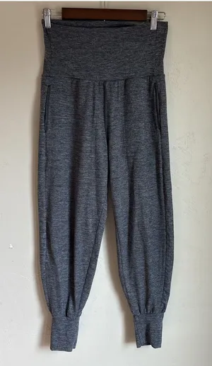Aerie High Waisted Gray Joggers Lounge Pants Slouchy Cuffed Pockets Size S thumbnail 1