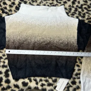 Commense Dawn Ombre Fuzzy Off The Shoulder Cropped Sweater XL NWT thumbnail 5