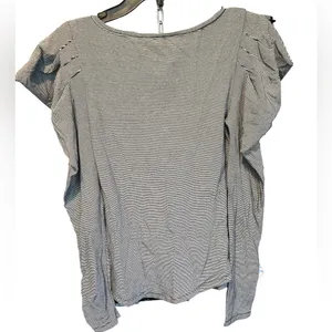 FREE‎ PEOPLE Puff Sleeve Penelope Long Sleeve Black Striped Top Size Small thumbnail 4