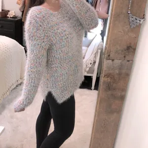 Easel small/medium fuzzy multicolor knit sweater thumbnail 2