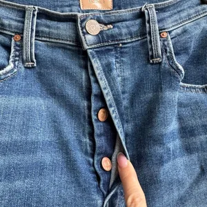 MOTHER Tomcat Roller Fray Healing Jar Solid Blue Wash Wide Leg Raw Hem Size 30 thumbnail 3